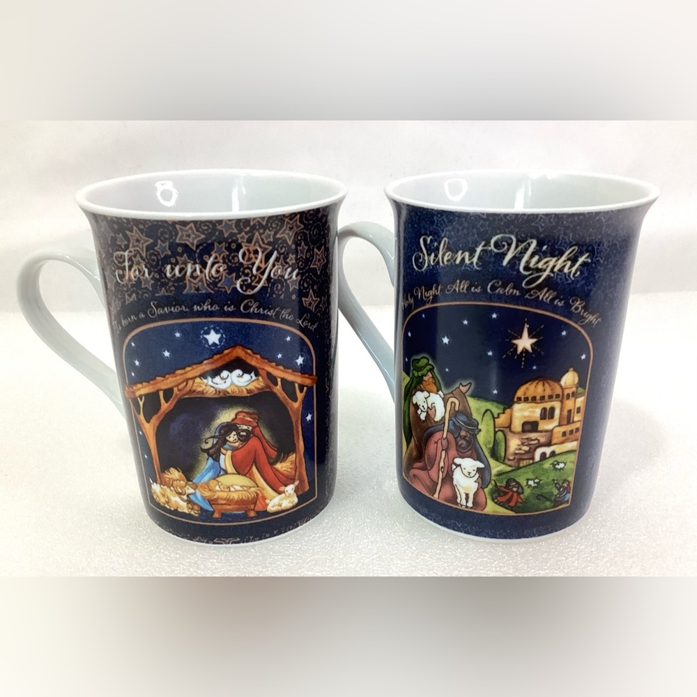 Divinity Ceramic Mugs Christmas Krista Hamrick Illustration Set of two
